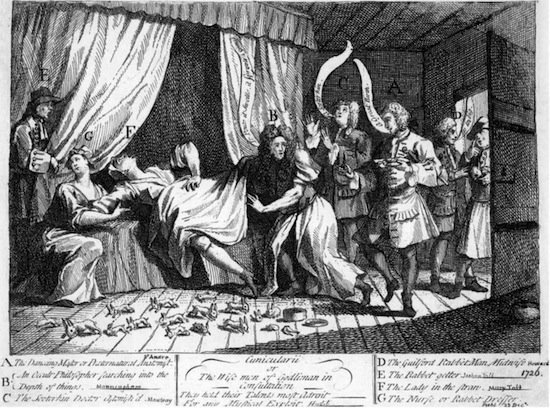 В 18-ом веке англичанка Мэри Тофт прославилась тем, что рожала кроликов