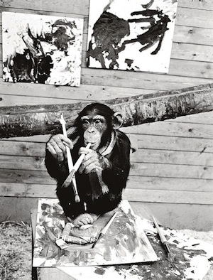 Критики не смогли отличить картину, нарисованную шимпанзе, от произведения современного искусства