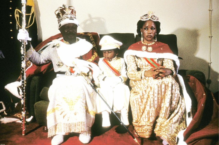Бокасса II с родителями, 1976 год