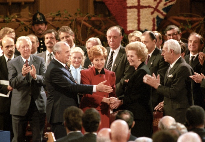 Супруги Горбачевы и Маргарет Тэтчер, 1989