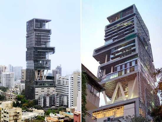 27-этажный небоскрёб Antilia — самый высокий в мире частный дом