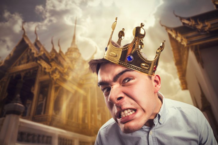 Crazy man with crown