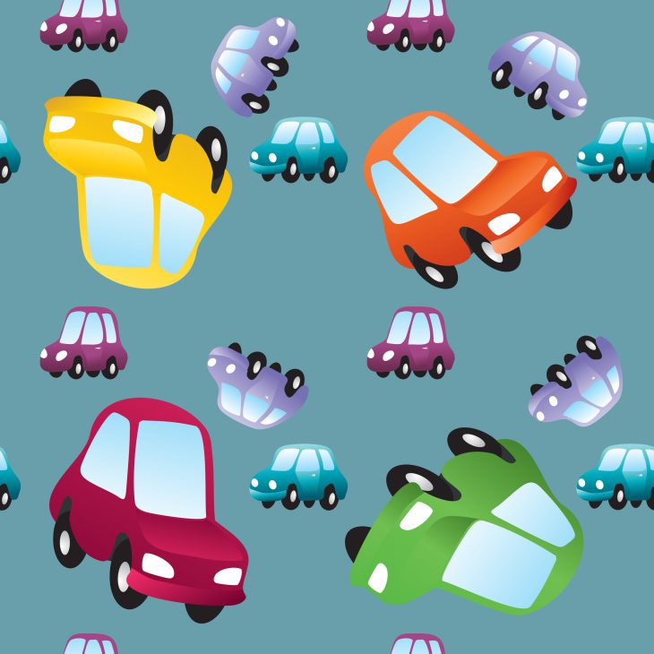 Vector baby toy cars seamless pattern