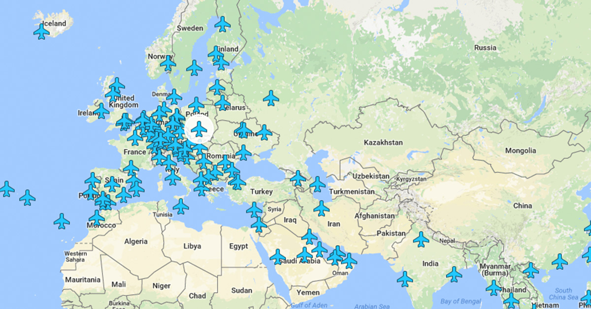Карта аэропортов мира