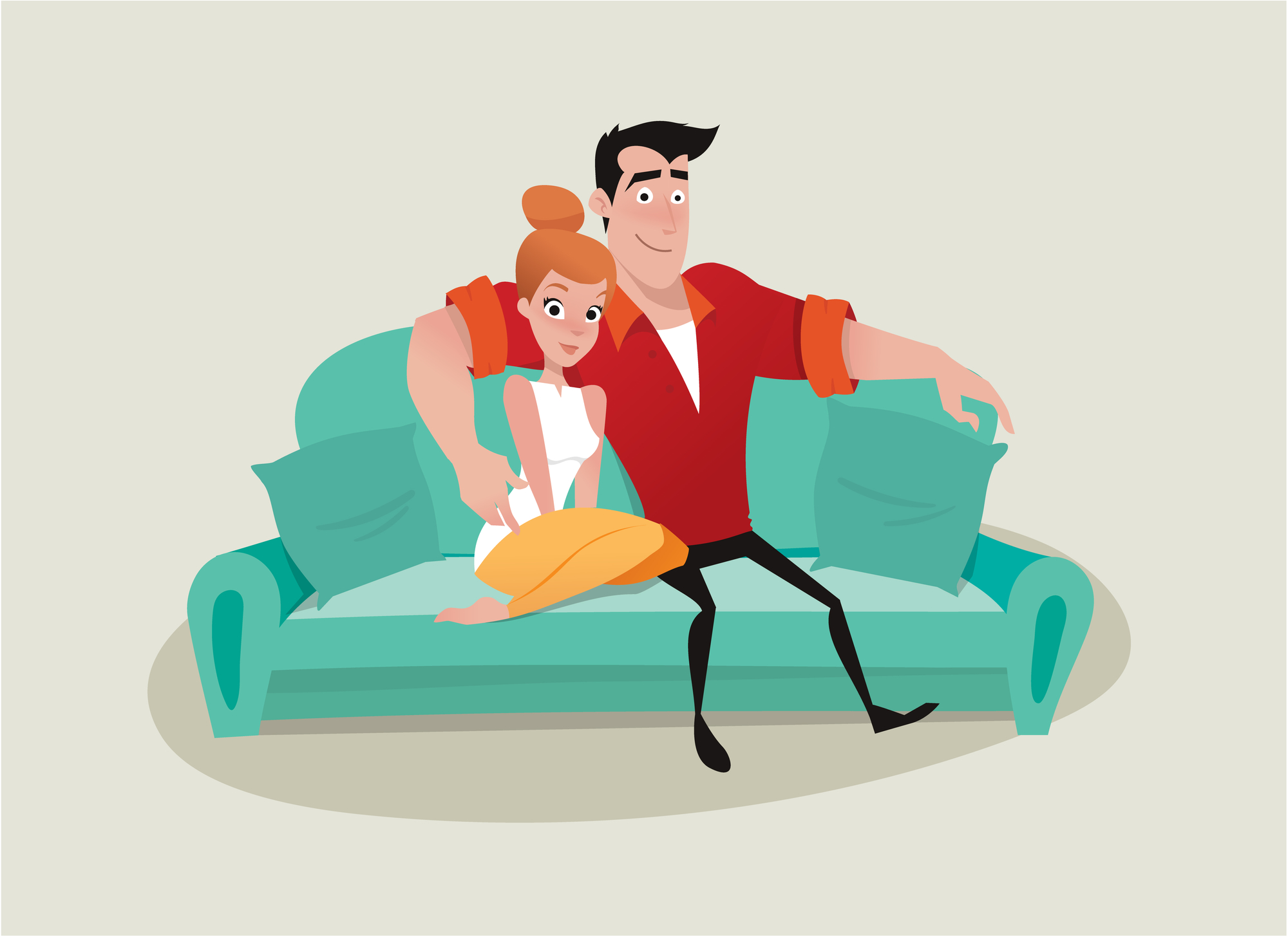 Парочка на белом диване крокус. Пара отдыхает на диване. Семья на диване Векторная иллюстрация. Семья пара диван. Пара на диване иллюстрация.
