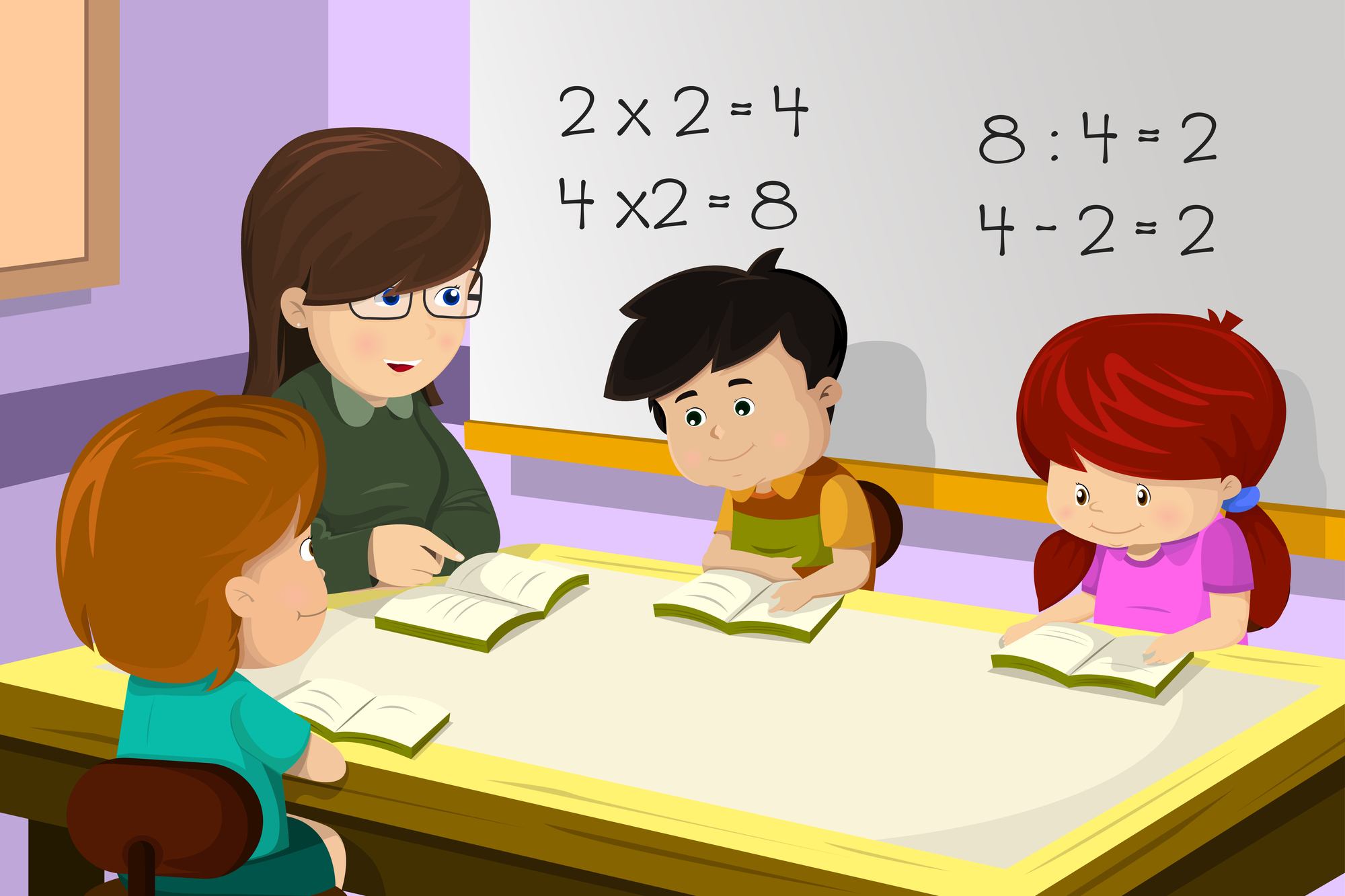 Ученики на уроке математики