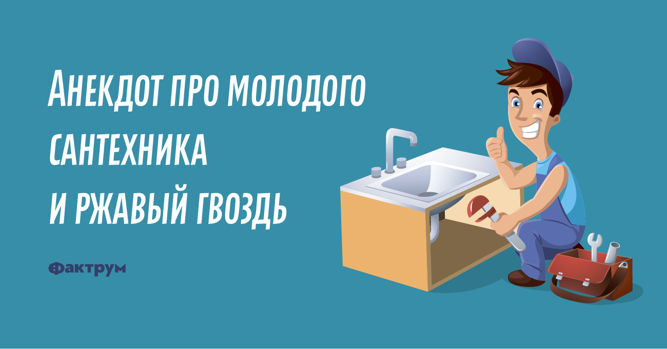 Анекдот про молодого сантехника и ржавый гвоздь