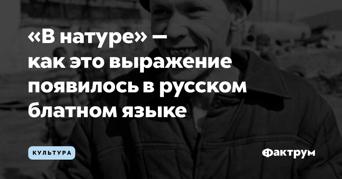 «В натуре» — как это выражение появилось в русском блатном языке