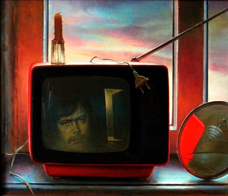 Картина «Когда гаснет экран». Георгий Кичигин, 1991 г.