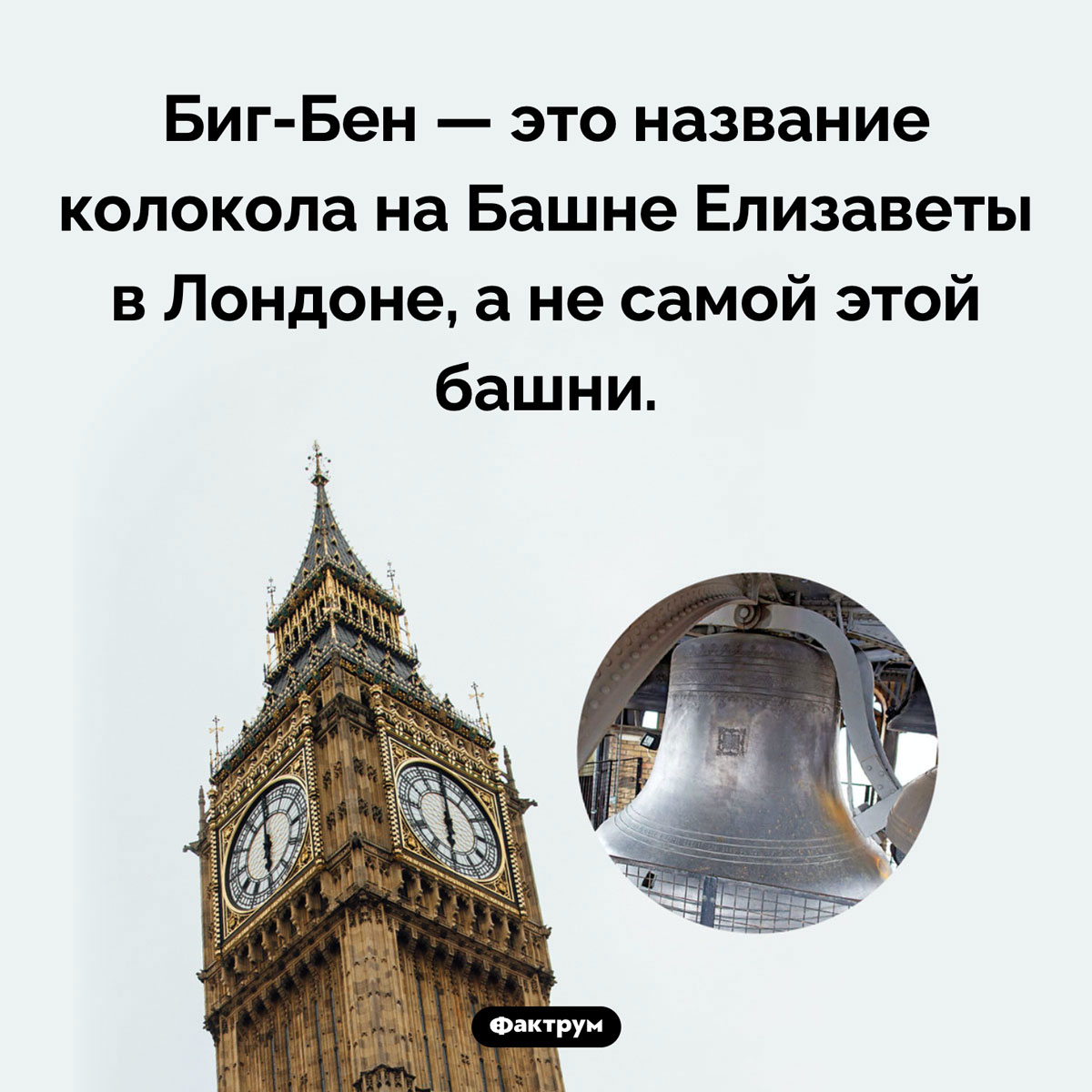 Что такое Биг-Бен. Биг-Бен — это название колокола на Башне Елизаветы в Лондоне, а не самой этой башни.