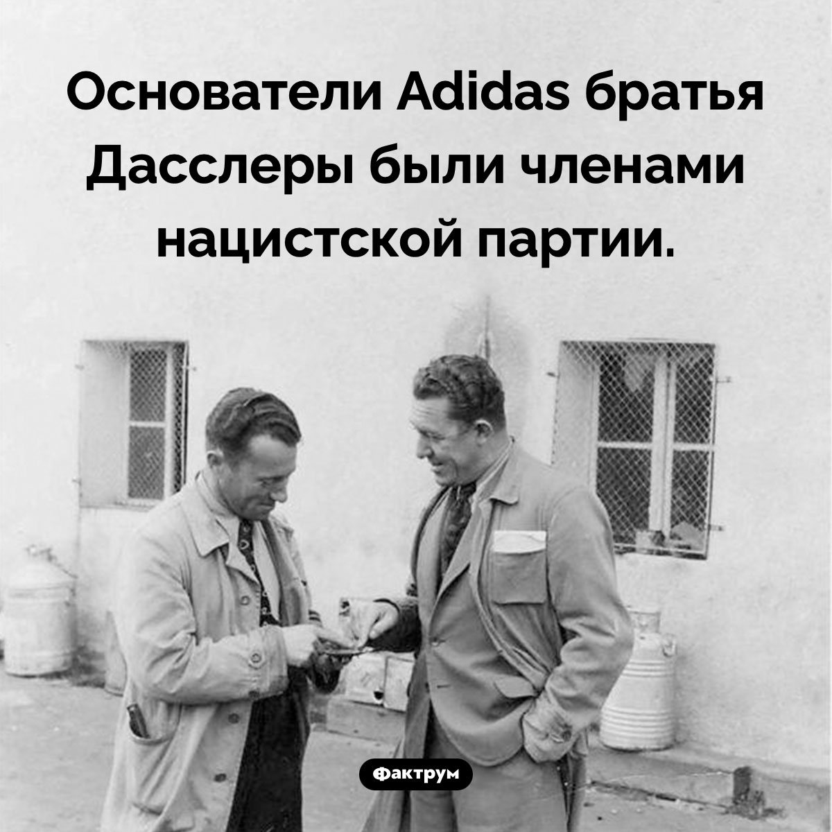 Adidas и нацисты. Основатели Adidas братья Дасслеры были членами нацистской партии.