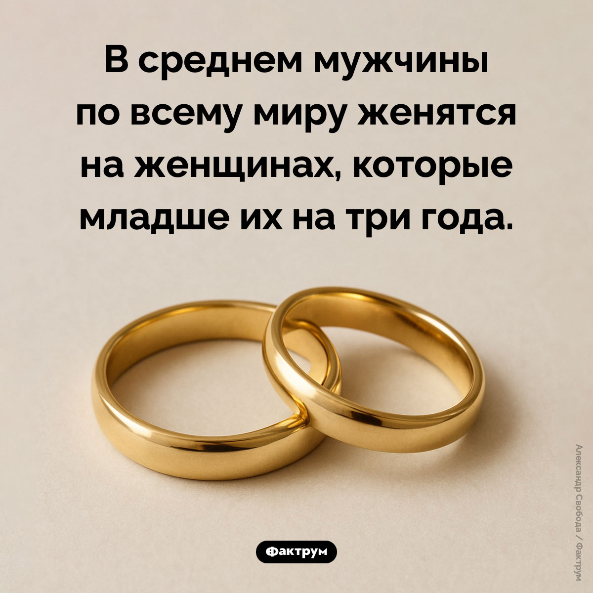 Мужчины женятся на женщинах на три года моложе