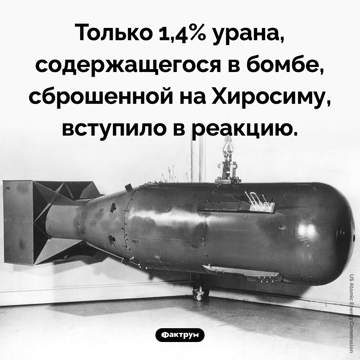 Бомба, сброшенная на Хиросиму, сработала всего на 1,4% своей мощности