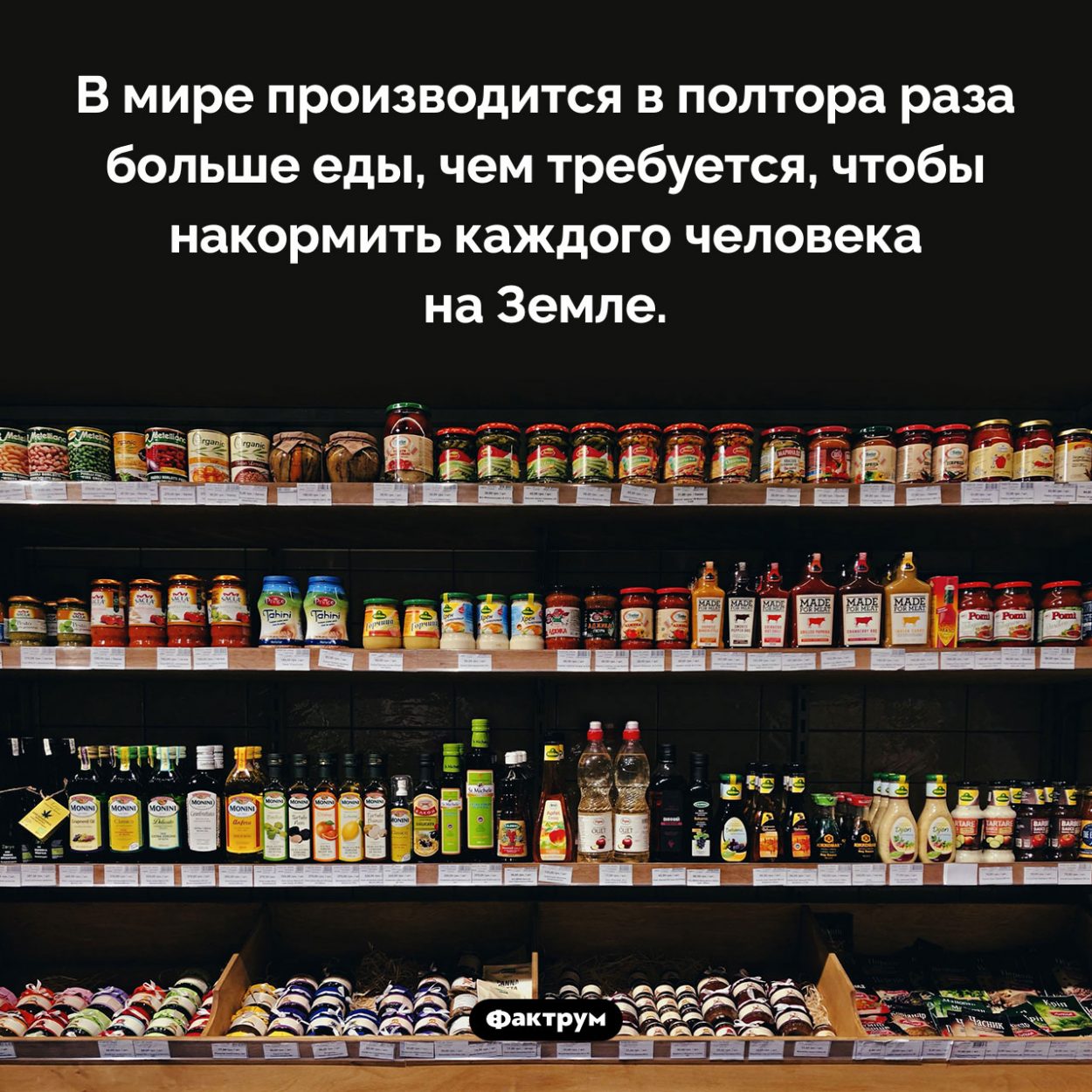 Сколько еды производится в мире. В мире производится в полтора раза больше еды, чем требуется, чтобы накормить каждого человека на Земле.