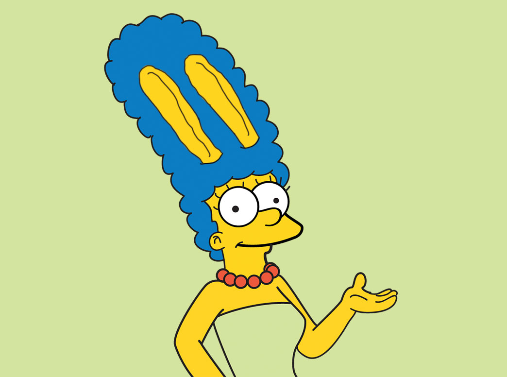 По задумке сценаристов, странная причёска Мардж Симпсон скрывает. кроличьи ...
