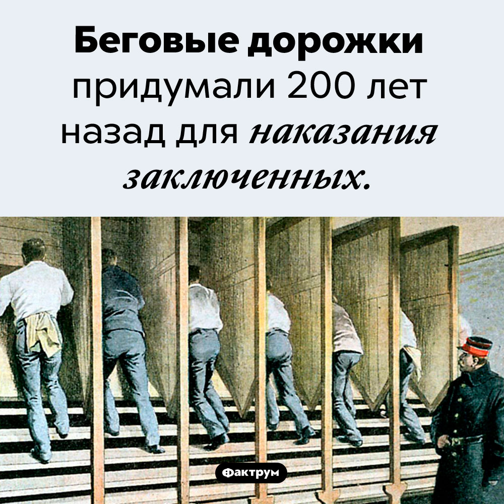 Как появились беговые дорожки. Беговые дорожки придумали 200 лет назад для наказания заключенных.