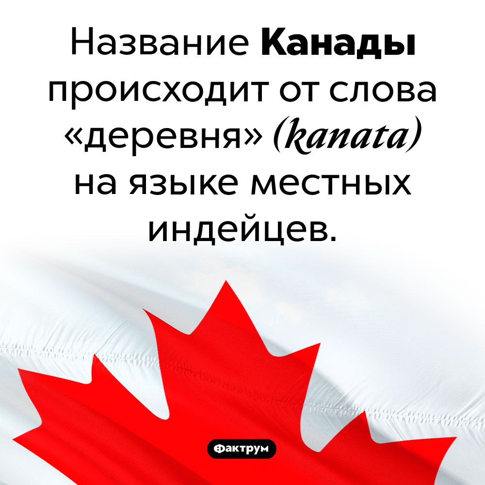Что значит «Канада». Название Канады происходит от слова «деревня» <em>(kanata)</em> на языке местных индейцев.