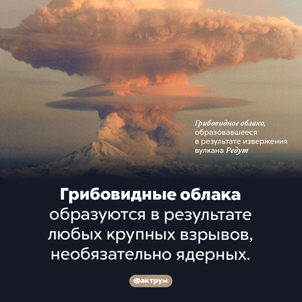 Откуда берутся грибовидные облака. Грибовидные облака образуются в результате любых крупных взрывов, необязательно ядерных.
