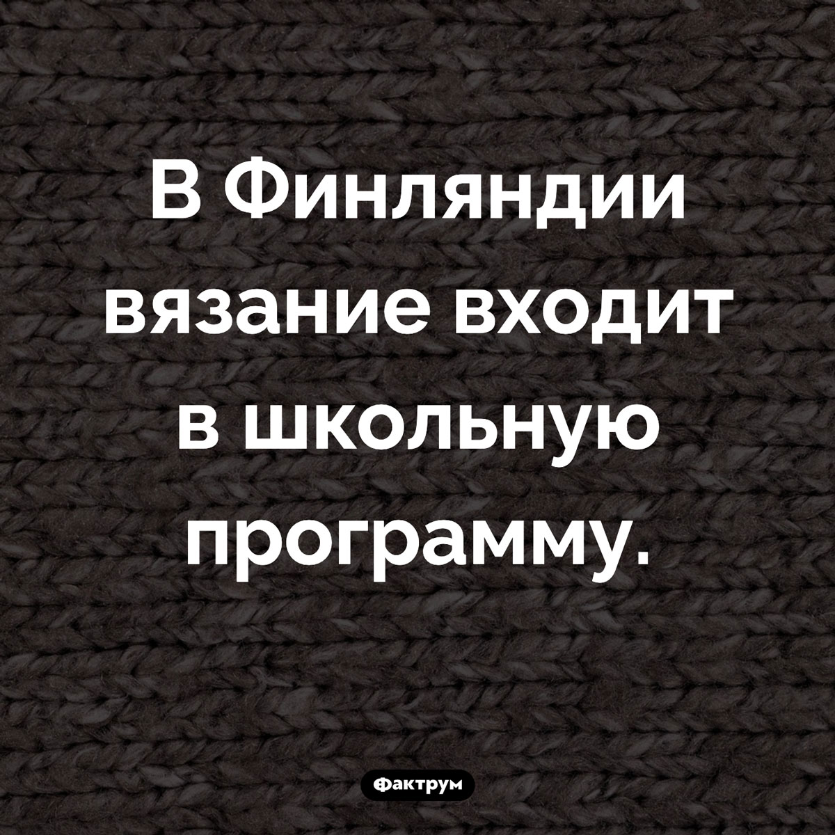 Урок вязания. В Финляндии вязание входит в школьную программу.