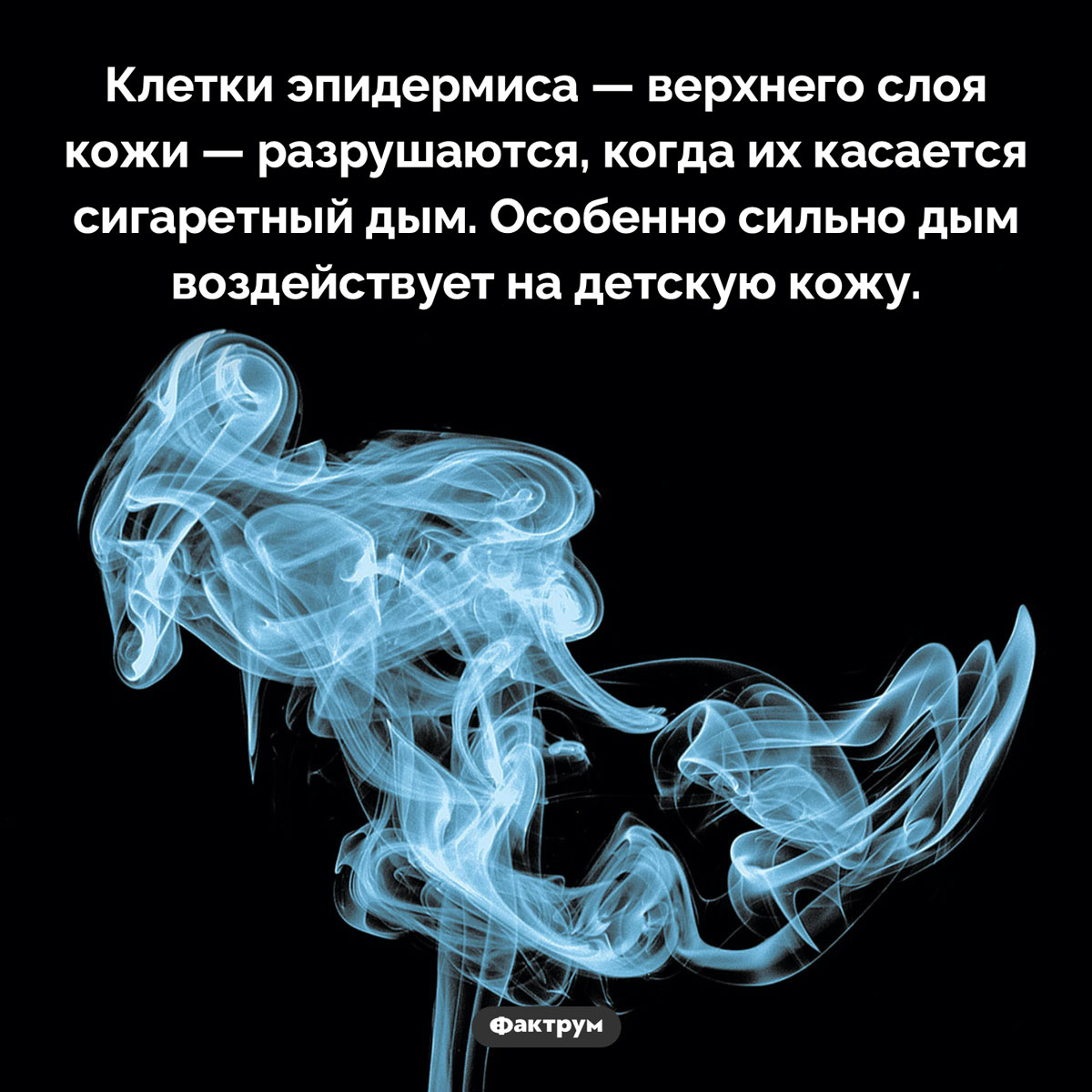 Как пассивное курение вредит коже. Клетки эпидермиса — верхнего слоя кожи — разрушаются, когда их касается сигаретный дым. Особенно сильно дым воздействует на детскую кожу.