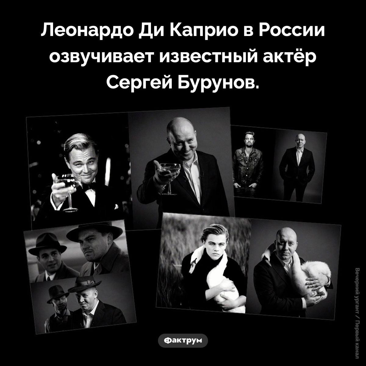 Кто озвучивает Леонардо Ди Каприо в России. Леонардо Ди Каприо в России озвучивает известный актёр Сергей Бурунов.