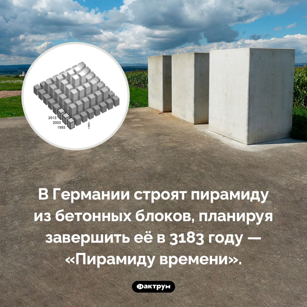 Пирамида времени. В Германии строят пирамиду из бетонных блоков, планируя завершить её в 3183 году — «Пирамиду времени».