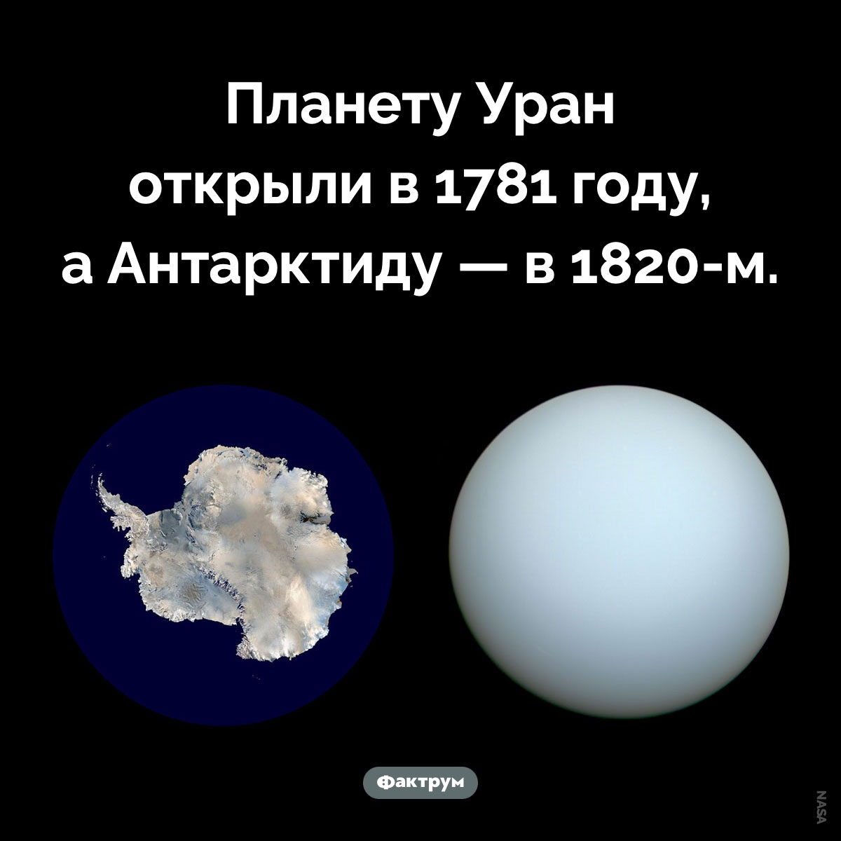 Уран открыли раньше, чем Антарктиду