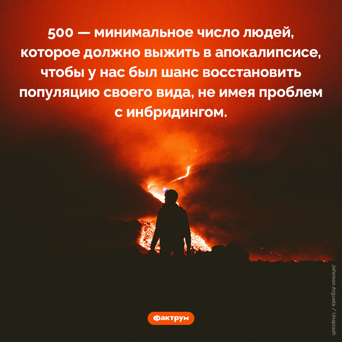 Сколько нужно людей, чтобы вновь заселить ими планету после апокалипсиса. 500 — минимальное число людей, которое должно выжить в апокалипсисе, чтобы у нас был шанс восстановить популяцию своего вида, не имея проблем с инбридингом.
