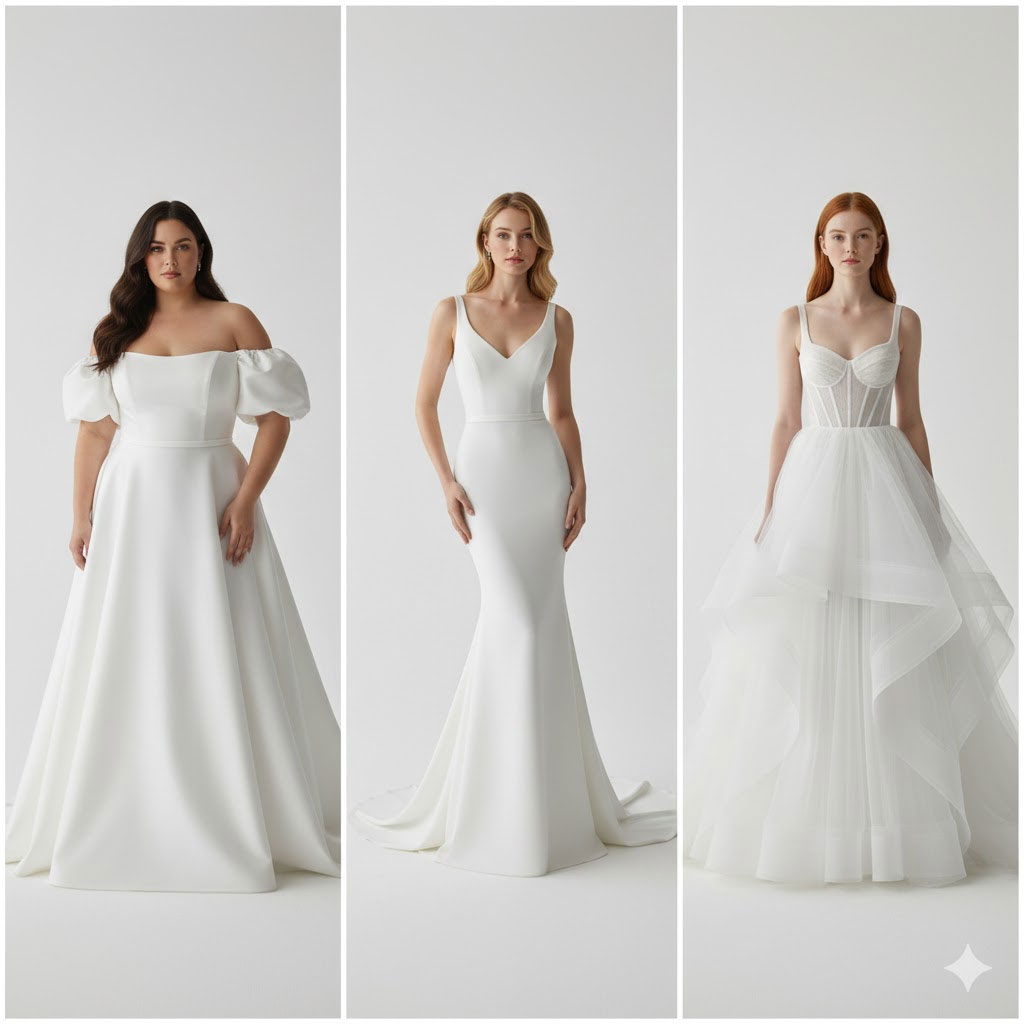 Платья невесты по типу фигур