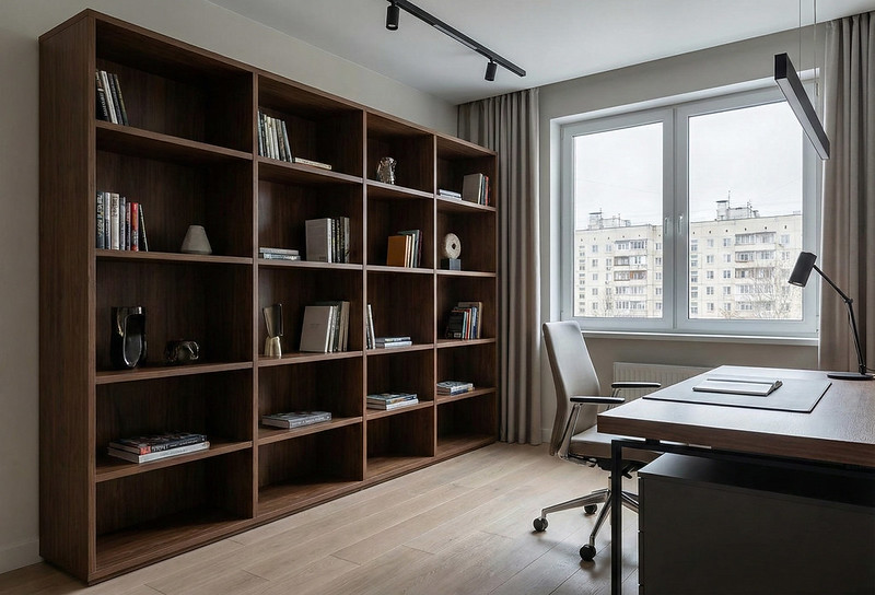 открытые книжные шкафы