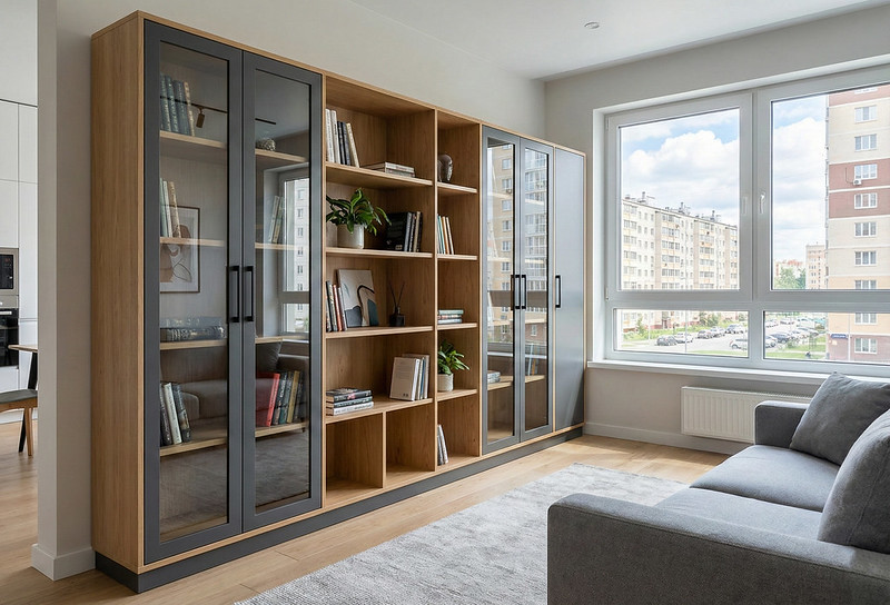 шкаф для книг комбинированный