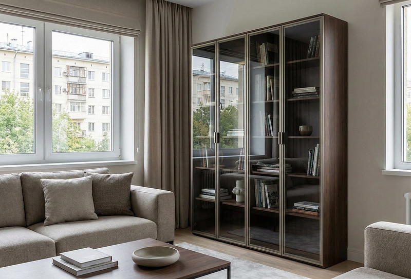 закрытые книжные шкафы