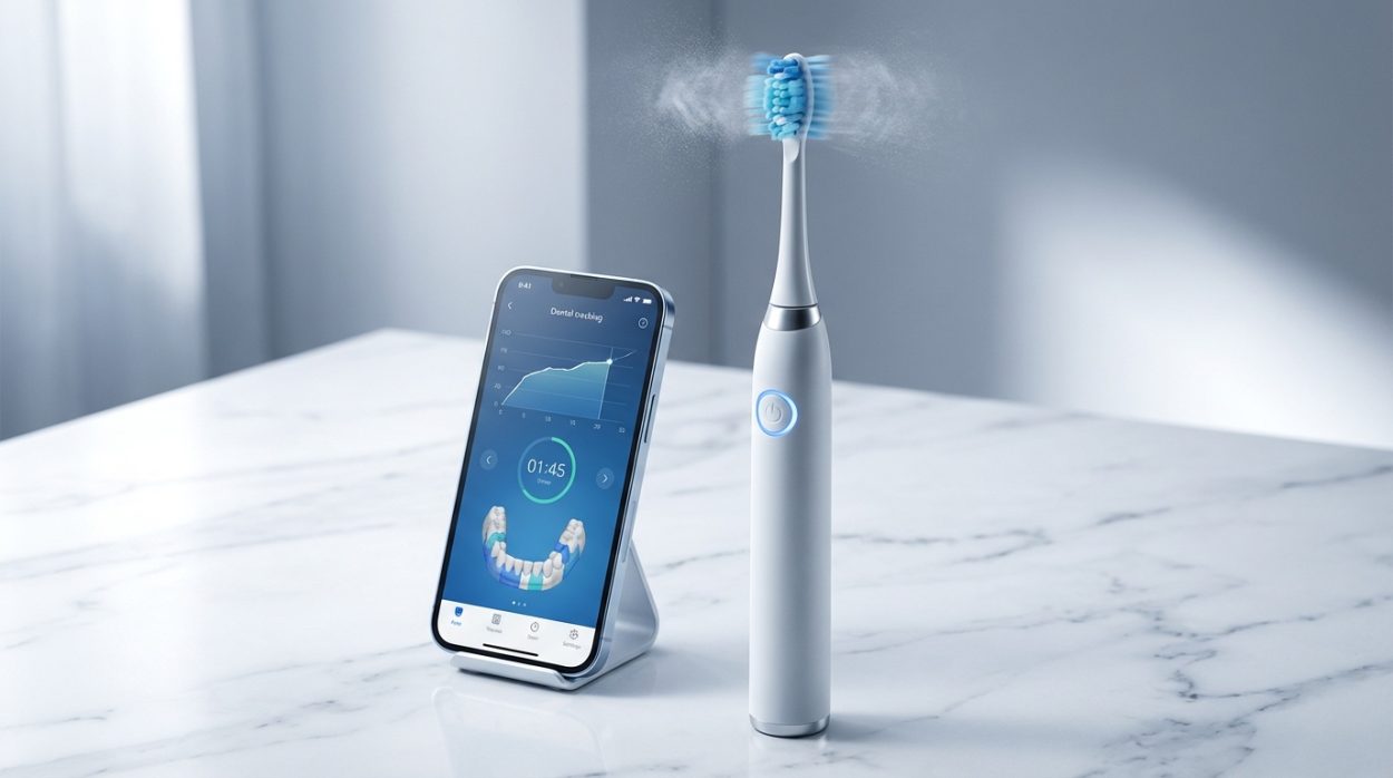 Электрическая зубная щетка с приложением для мониторинга чистки