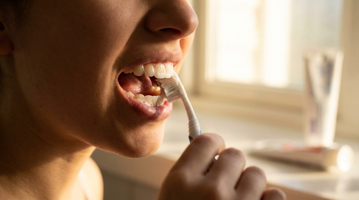 Правильная техника чистки зубов с зубной щеткой и пастой