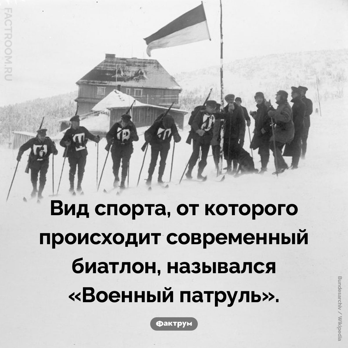 Военный патруль. Вид спорта, от которого происходит современный биатлон, назывался «Военный патруль».