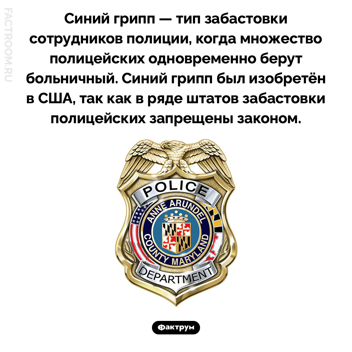 Что такое «синий грипп». Синий грипп — тип забастовки сотрудников полиции, когда множество полицейских одновременно берут больничный. Синий грипп был изобретён в США, так как в ряде штатов забастовки полицейских запрещены законом.